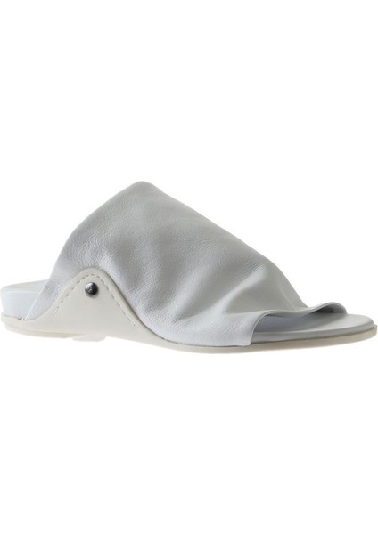 Beyaz Deri Kadın Düz Terlik 01WU7602 01WU7602 modelleri