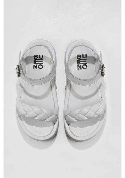 Beyaz Deri Kadın Düz Sandalet 01WU4641 01WU4641