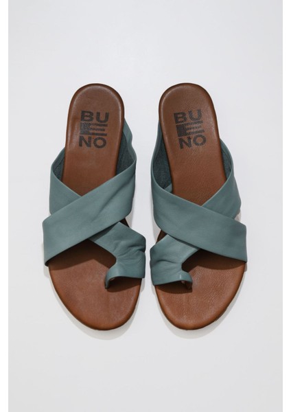 Mavi Deri Kadın Parmak Arası Terlik 01WU7428 01WU7428