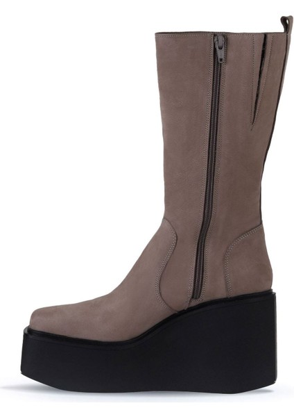 Bej Nubuk Kadın Dolgu Topuklu Çizme 01WV1701 01WV1701 modelleri