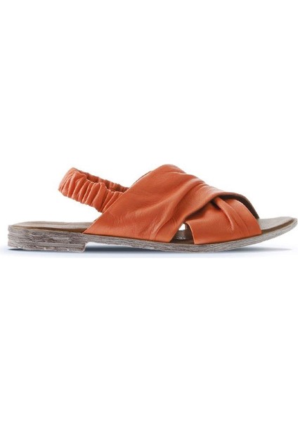 Turuncu Deri Kadın Düz Sandalet 01WU3005 01WU3005 fiyatları