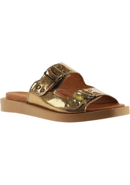 Bronz Parlak Deri Kadın Düz Terlik 01WU3307 01WU3307 modelleri