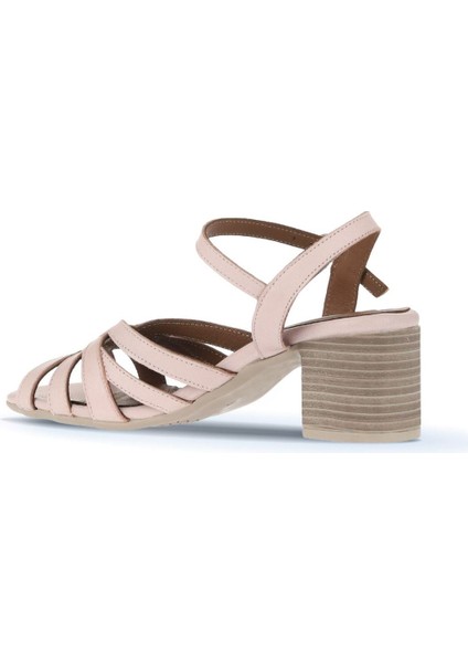 Pudra Deri Kadın Topuklu Sandalet 01WA2800 01WA2800 fırsatları