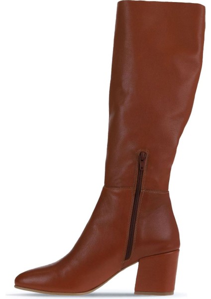 Taba Koyu Deri Kadın Topuklu Çizme 01WR5104 01WR5104 modelleri