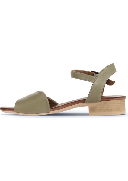 Yeşil Deri Kadın Az Topuklu Sandalet 01WA7308 01WA7308 modelleri