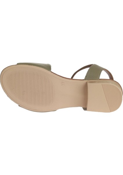 Yeşil Deri Kadın Az Topuklu Sandalet 01WA7308 01WA7308 indirimleri