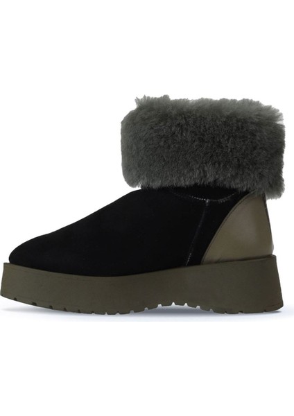 Haki Siyah Deri-Süet Kadın Dolgu Topuklu Bot 01WV1315 01WV1315 modelleri