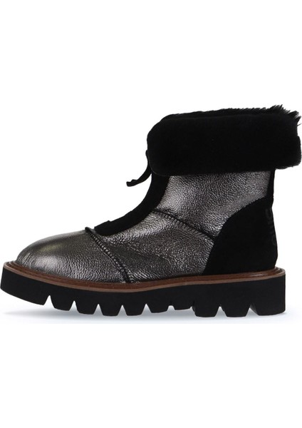 Kurşun Siyah Deri Kadın Düz Bot 01WV10204 01WV10204 modelleri