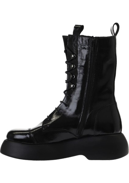 Siyah Kırışık Rugan Kadın Dolgu Topuklu Bot 01WV5306 01WV5306 modelleri