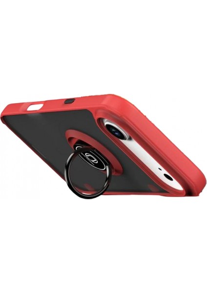 Apple iPhone 17 Air Montreal Yüzüklü Silikon Kapak - Kırmızı modelleri