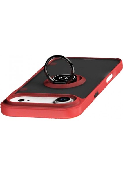 Apple iPhone 17 Air Montreal Yüzüklü Silikon Kapak - Kırmızı fırsatları