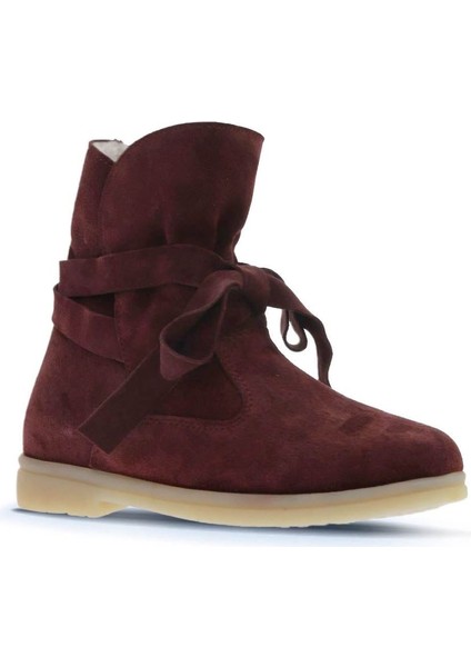 Bordo Süet Kadın Düz Bot 01WT3303 01WT3303 modelleri