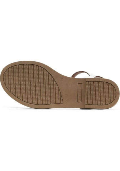 Beyaz Deri Kadın Düz Sandalet 01WA5704 01WA5704 indirimleri