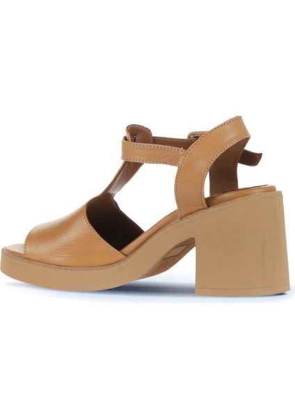 Taba Deri Kadın Topuklu Sandalet 01WA1702 01WA1702 fırsatları