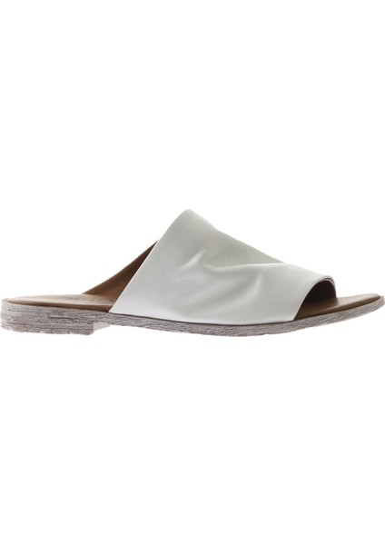 Beyaz Deri Kadın Düz Terlik 01WQ2009 01WQ2009 fiyatları