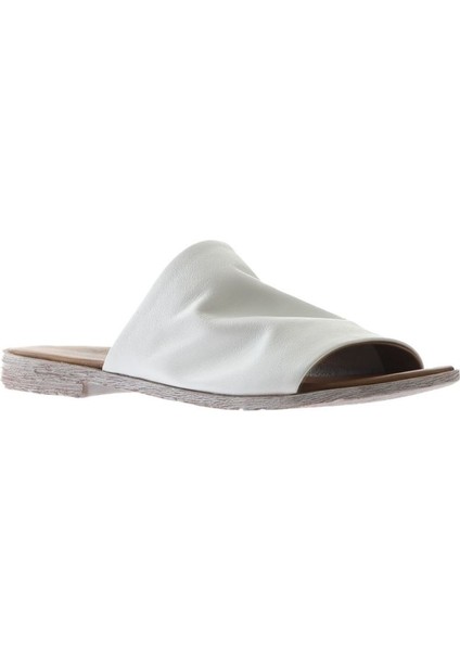 Beyaz Deri Kadın Düz Terlik 01WQ2009 01WQ2009 modelleri
