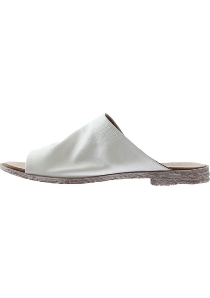 Beyaz Deri Kadın Düz Terlik 01WQ2009 01WQ2009 fırsatları