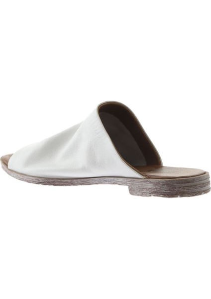 Beyaz Deri Kadın Düz Terlik 01WQ2009 01WQ2009 indirimleri