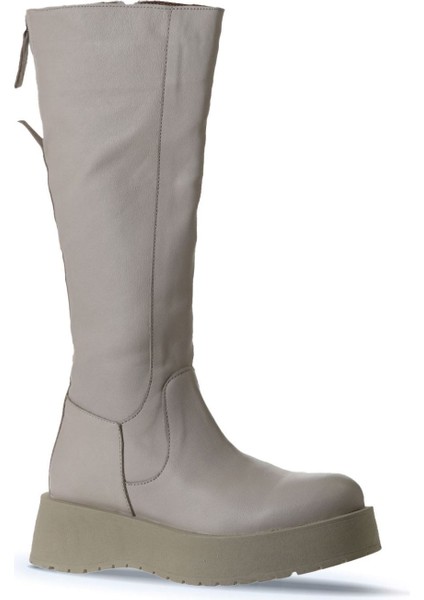 Bej Deri Kadın Dolgu Topuklu Çizme 01WV1307 01WV1307 fiyatları