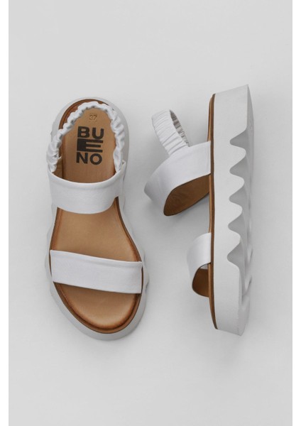 Beyaz Deri Kadın Düz Sandalet 01WS8001 01WS8001