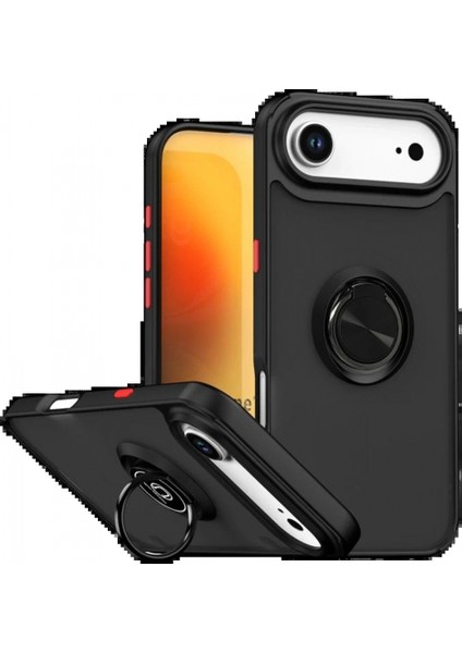 Apple iPhone 17 Air Montreal Yüzüklü Silikon Kapak - Siyah