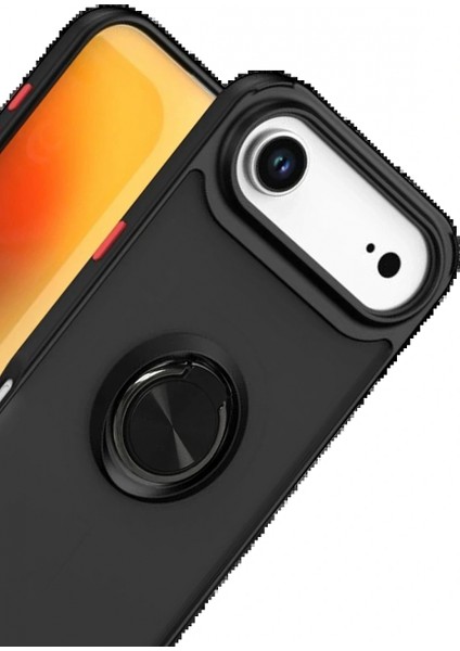 Apple iPhone 17 Air Montreal Yüzüklü Silikon Kapak - Siyah fiyatları
