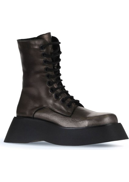 Gri Deri Kadın Dolgu Topuklu Bot 01WV5103 01WV5103 fiyatları