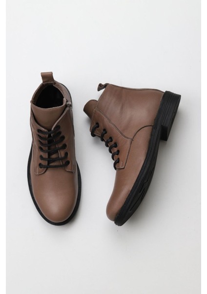 Gri Deri Kadın Düz Bot 01WV2607 01WV2607