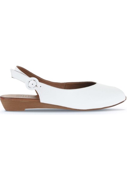 Beyaz Deri Kadın Düz Sandalet 01WA4406 01WA4406