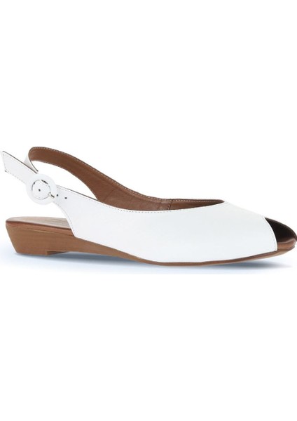 Beyaz Deri Kadın Düz Sandalet 01WA4406 01WA4406 fiyatları
