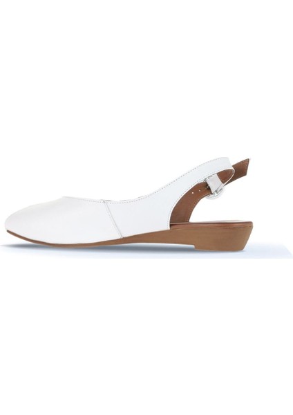 Beyaz Deri Kadın Düz Sandalet 01WA4406 01WA4406 fırsatları
