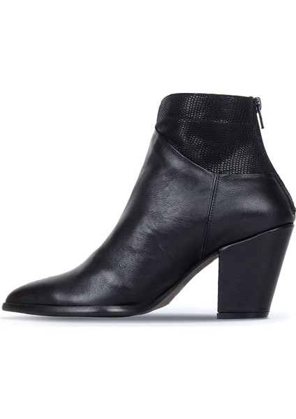 Siyah Deri Kadın Topuklu Bot 01WR5006 01WR5006 modelleri