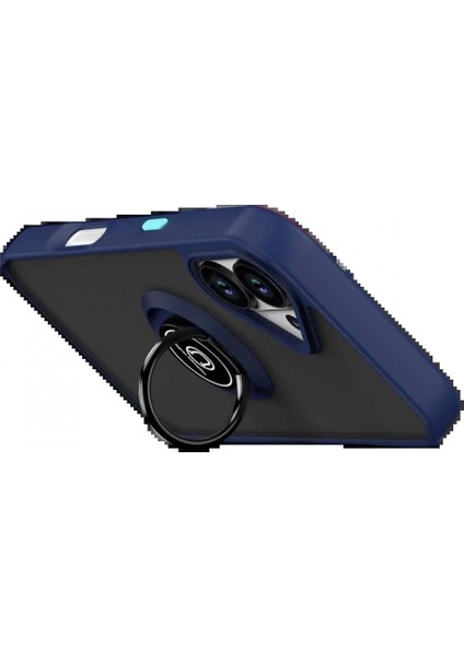 Apple iPhone 17 Montreal Yüzüklü Silikon Kapak - Lacivert modelleri