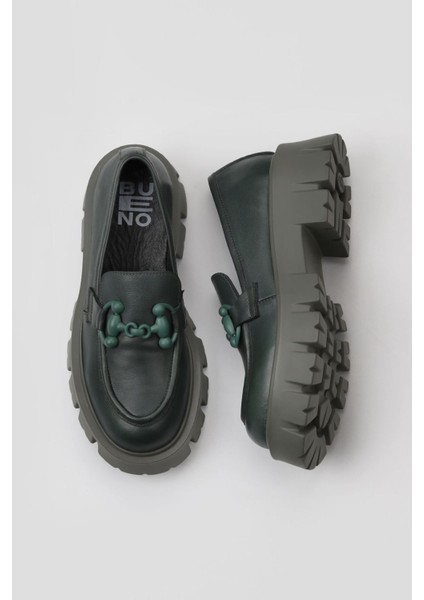 Yeşil Deri Kadın Dolgu Topuklu Ayakkabı 01WV4603 01WV4603