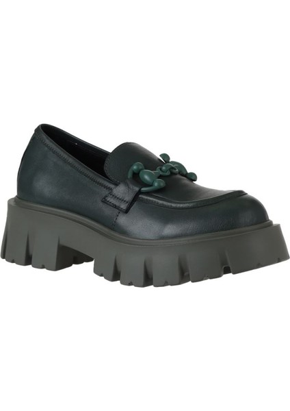 Yeşil Deri Kadın Dolgu Topuklu Ayakkabı 01WV4603 01WV4603 modelleri