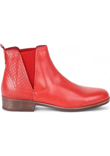 Kırmızı Deri Kadın Düz Bot 01WR3321 01WR3321