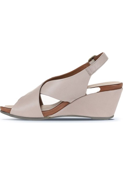 Gri Deri Kadın Dolgu Topuklu Sandalet 01WJ1501 01WJ1501 modelleri