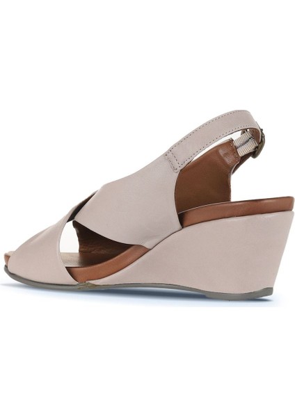 Gri Deri Kadın Dolgu Topuklu Sandalet 01WJ1501 01WJ1501 fırsatları