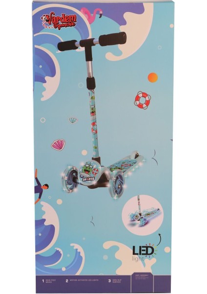 MKWE082A Işıklı Canavar Scooter Mavi