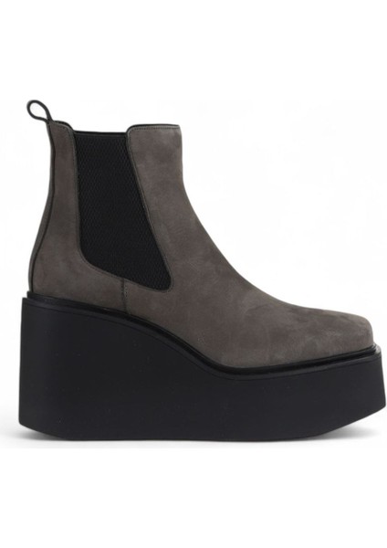Gri Koyu Nubuk Kadın Dolgu Topuklu Bot 01WV1700 01WV1700 fiyatları