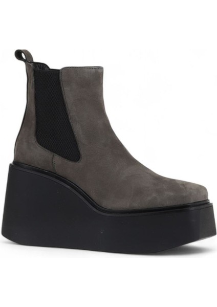 Gri Koyu Nubuk Kadın Dolgu Topuklu Bot 01WV1700 01WV1700 modelleri