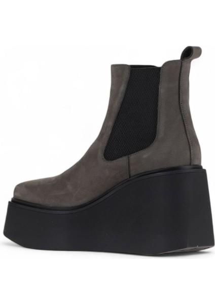 Gri Koyu Nubuk Kadın Dolgu Topuklu Bot 01WV1700 01WV1700 indirimleri