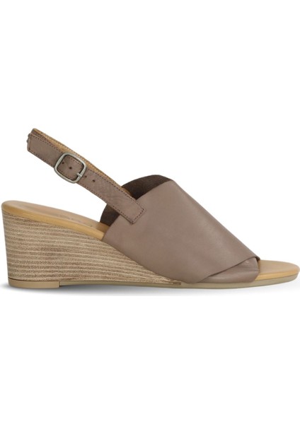 Gri Deri Kadın Dolgu Topuklu Sandalet 01WQ8603 01WQ8603 fiyatları