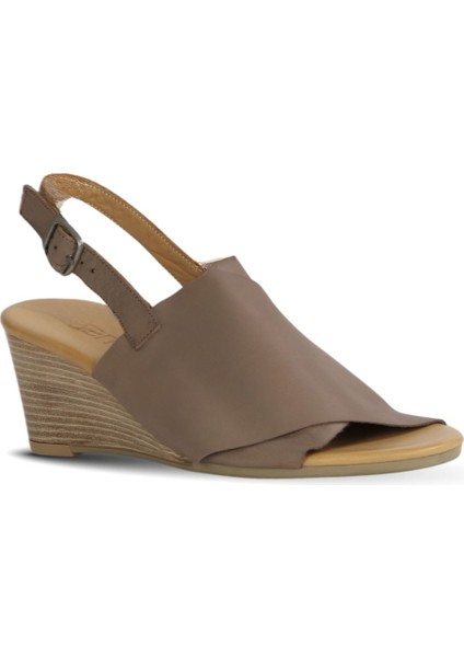 Gri Deri Kadın Dolgu Topuklu Sandalet 01WQ8603 01WQ8603 modelleri