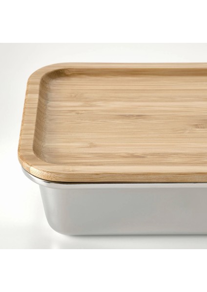 365+ Kapaklı Çelik Saklama Kabı Paslanmaz Çelik Bambu 1 Lt Dikdörtgen fırsatları