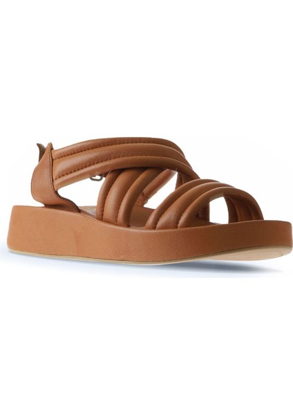 Taba Deri Kadın Düz Sandalet 01WU4619 01WU4619 modelleri