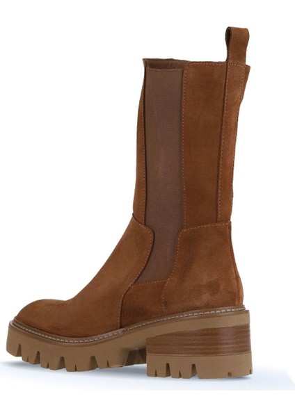 Taba Açık Süet Kadın Topuklu Bot 01WV3308 01WV3308 fırsatları