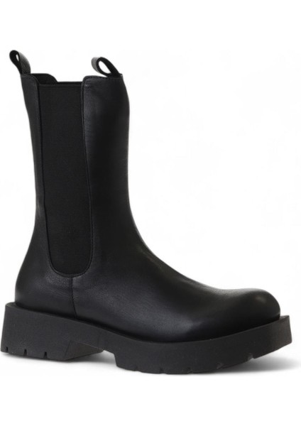 Siyah Deri Kadın Düz Bot 01WT2516 01WT2516 fiyatları