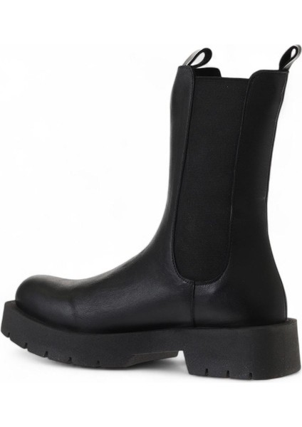 Siyah Deri Kadın Düz Bot 01WT2516 01WT2516 fırsatları