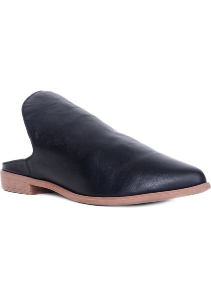 Siyah Deri Kadın Düz Terlik 01WN0139 01WN0139 fiyatları
